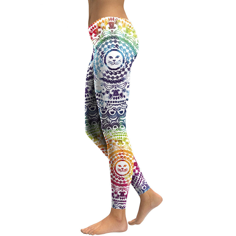 Women's Mandala Flower 3D Printing Leggings