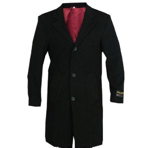 Men's Wool and Cashmere Blend Formal Security Overcoat