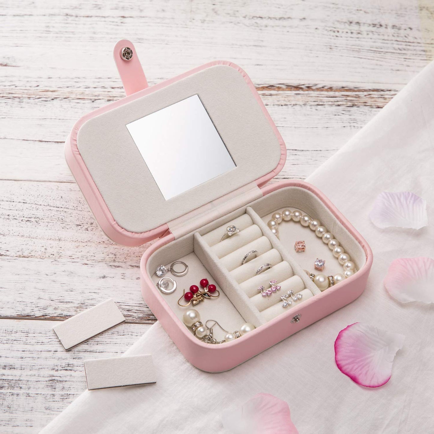 Faux Leather 2 Layers Jewelry Display Case