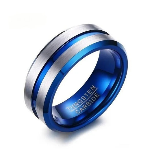 Men's 316L Stainless Steel Blue Wedding Ring Band