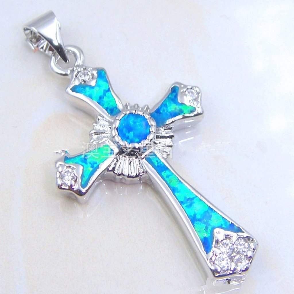 Lucky Symbol 925 Sterling Silver Cross Pendant Necklace for Women