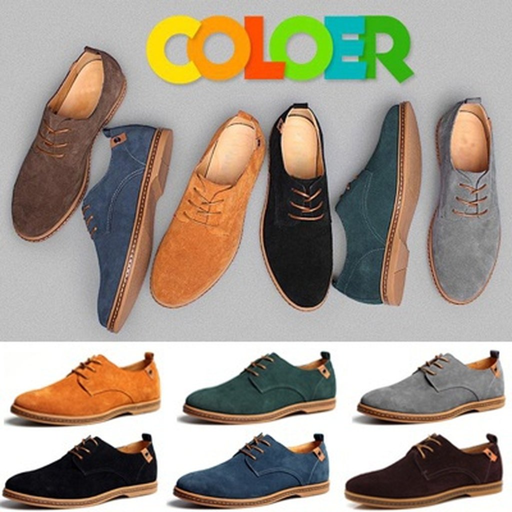 European Style Men's Oxfords Genuine Leather Casual Suede Loafer Shoes