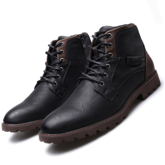 Men's Retro Style Lace Up Casual Ankle Boots