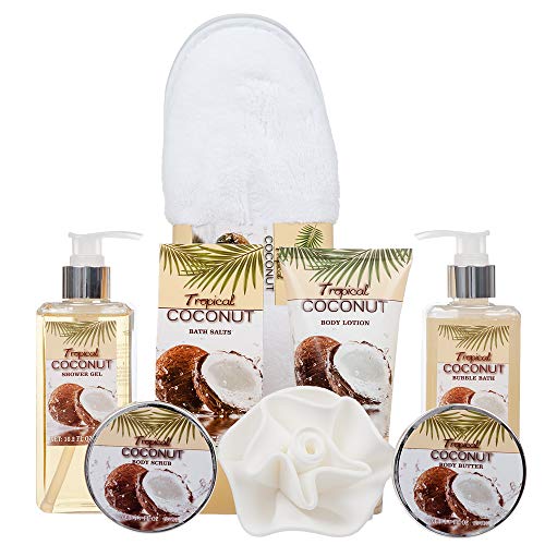 8 Piece Deluxe Tropical Coconut Body and Bath Gift Set