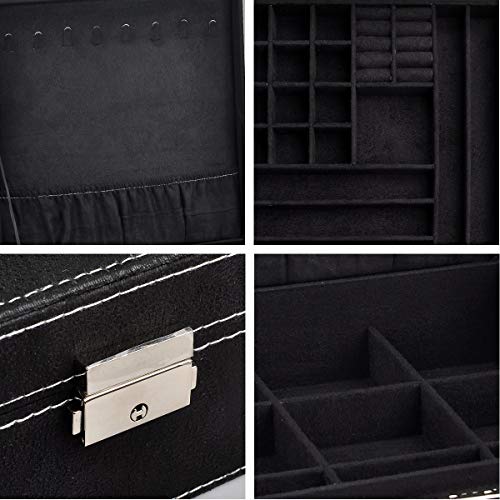 NirongLavie 2-layer Square-shaped Suede Jewellery Box