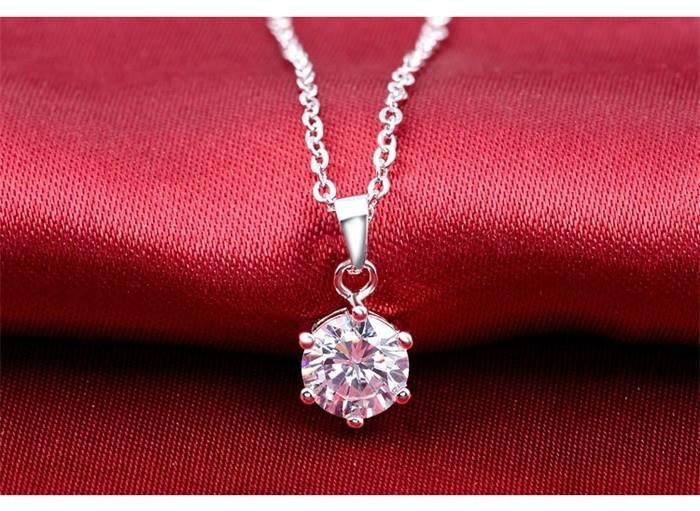 925 Sterling Silver Luxury CZ Diamond Necklace Earrings and Ring Wedding Jewelry Set
