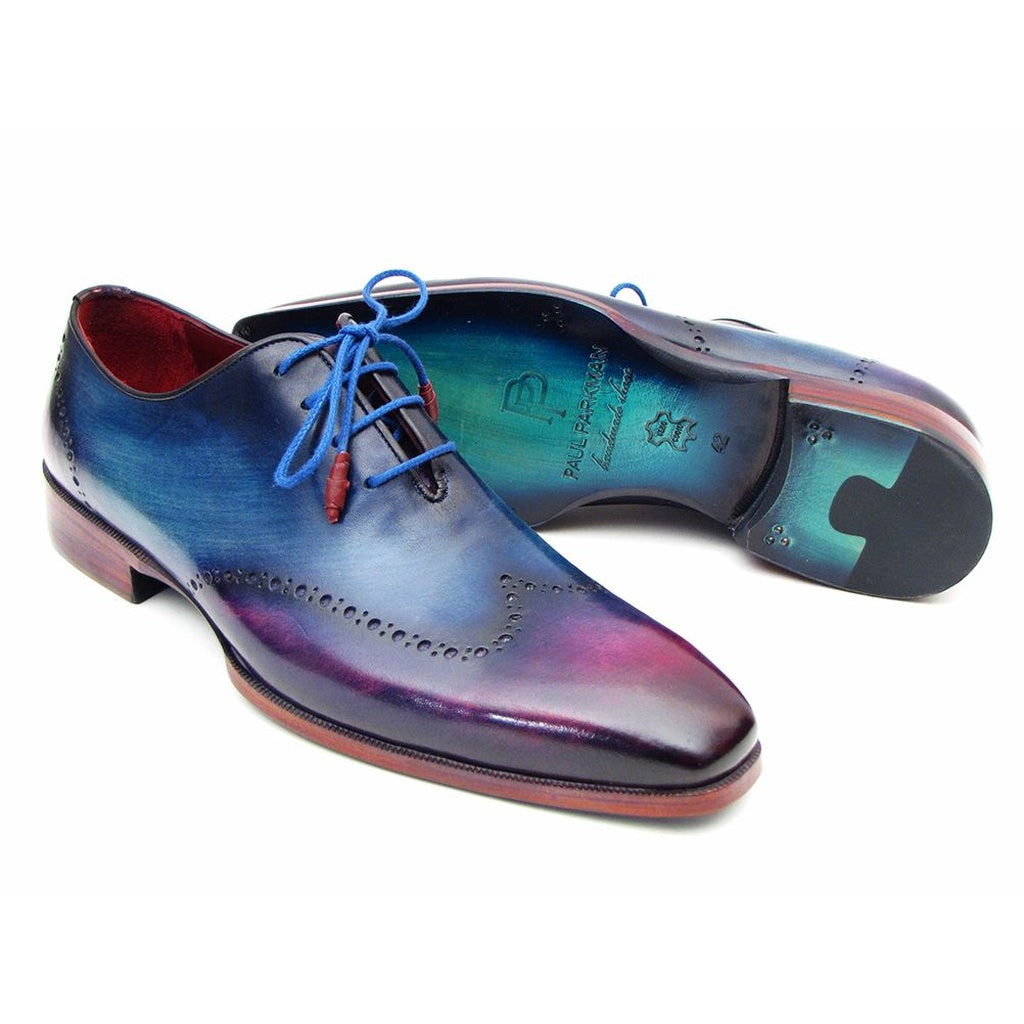 Paul Parkman Men's Blue and Purple Wingtip Oxfords Shoes