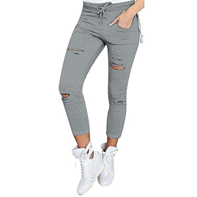 Women's Skinny Stretch Ripped Jeans