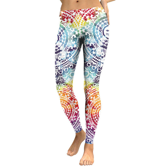 Women's Mandala Flower 3D Printing Leggings