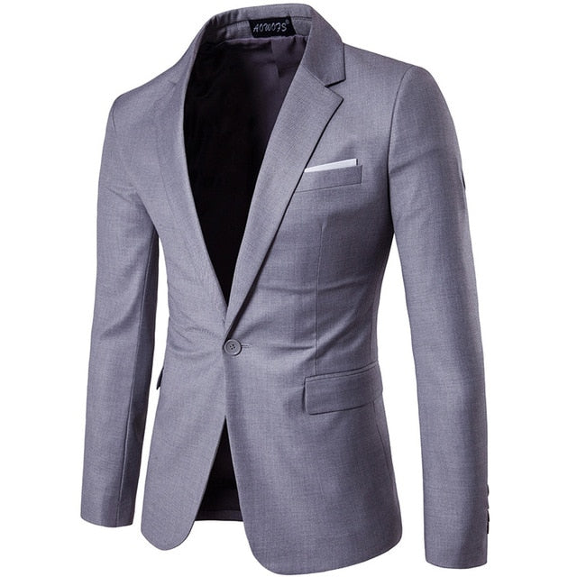 Men's Purple Single Breasted One Button Suit Blazer