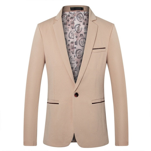 Men's British Style Casual Slim Fit Suit Jacket