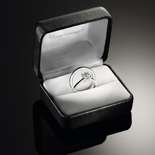 Diamondesque Wedding and Engagement Ring Set - Scarlet Bloom