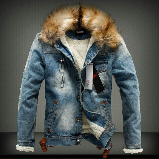 Men Thick Style Jeans Jacket
