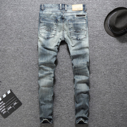 Italian Designer Men's Ripped Jeans