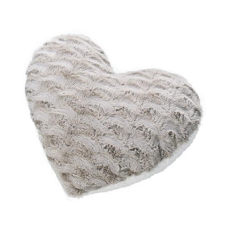 Reversible Faux Fur Heart Shaped Cushion 