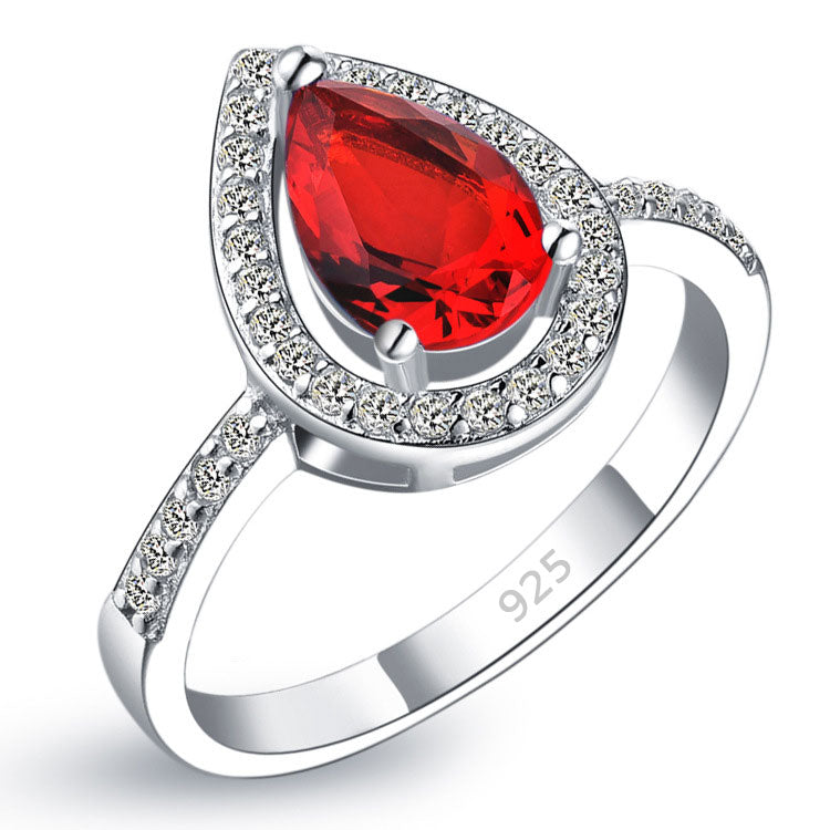 Designer Gemstone Adjustable Square Design Stone Studded Red Color Finger  Ring for Ladies