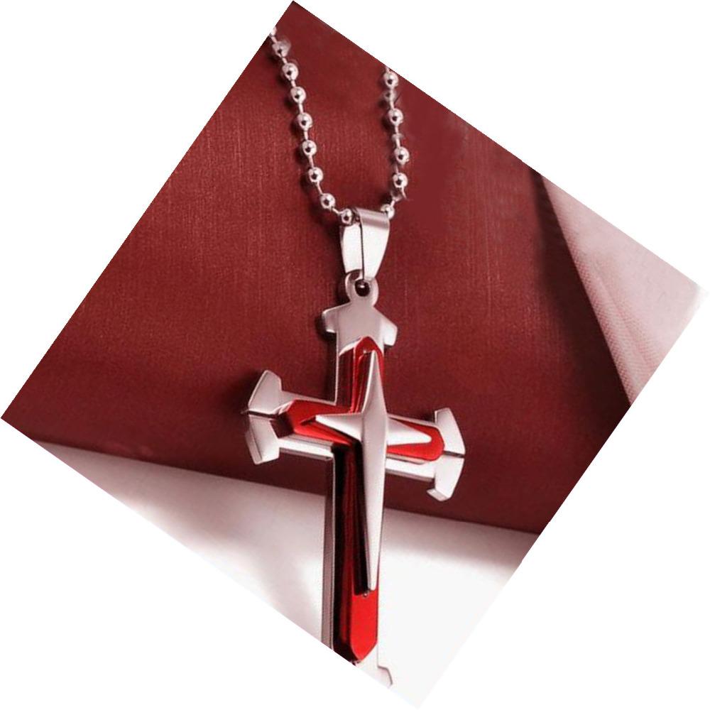Unisex Stainless Steel Cross Pendant Necklace