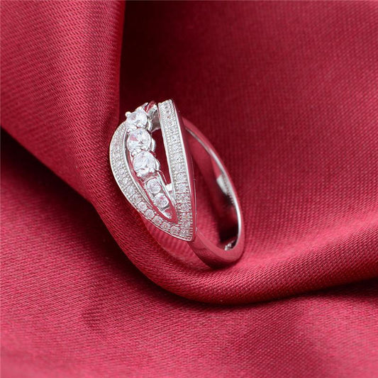 925 Sterling Silver Crystal Ring for Women