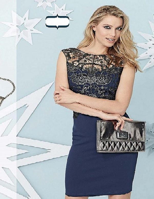 Sophisticated Lace-Top Bodycon Dress - Scarlet Bloom