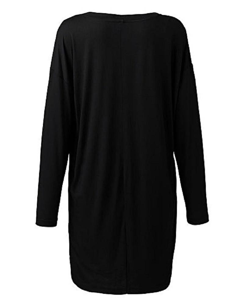 Black Check Printed Panel Jersey Tunic Dress - Scarlet Bloom