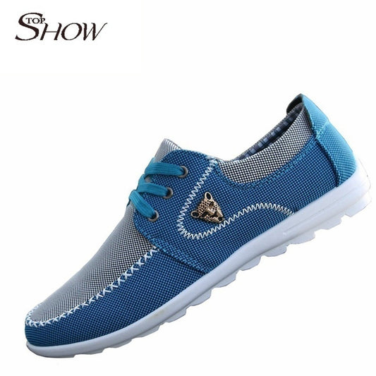 Casual Men Masculino Canvas British Loafer Flat Shoes