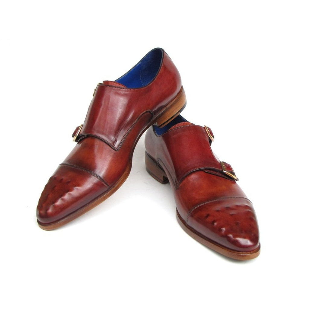 Paul Parkman Double Monkstrap Burgundy Men's Shoes