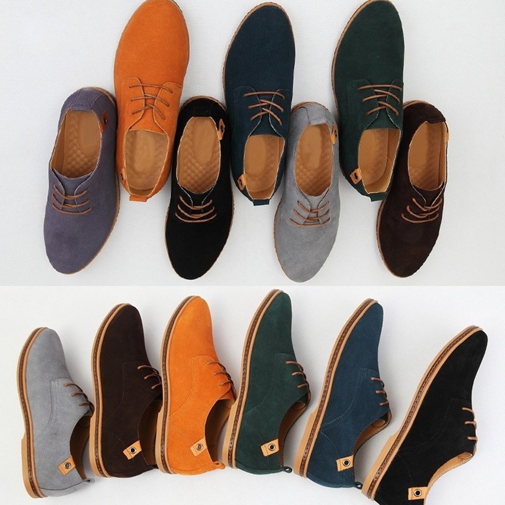 European Style Men's Oxfords Genuine Leather Casual Suede Loafer Shoes