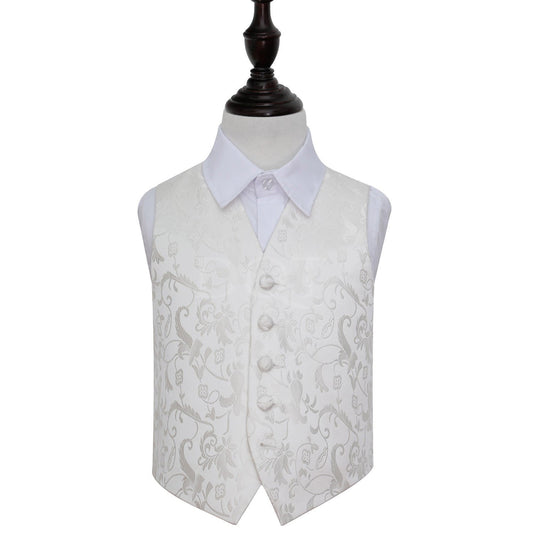 Boy's Passion Floral Wedding Waistcoat - Scarlet Bloom