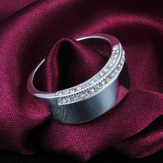 Unisex 925 Sterling Silver Geometric Unique Style Fashion Jewellery Wedding Band - Scarlet Bloom