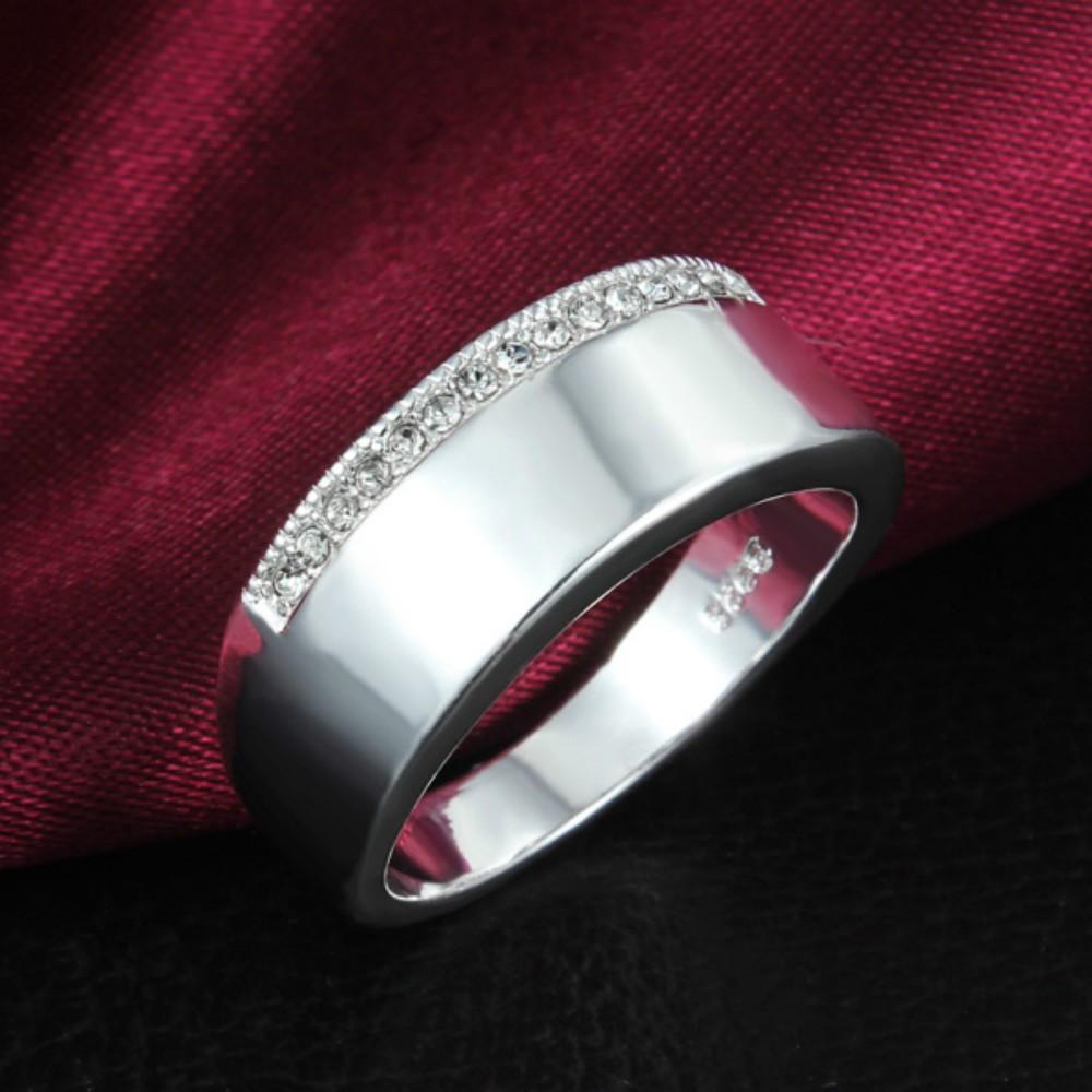 Unisex 925 Sterling Silver Geometric Unique Style Fashion Jewellery Wedding Band - Scarlet Bloom