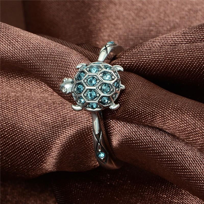 925 Sterling Silver Turtle Engagement Ring for Women - Scarlet Bloom